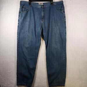 Duke Authentic Fit Jeans Mens 44x32 Relaxed Fit Blue Denim Straight Leg Workwear